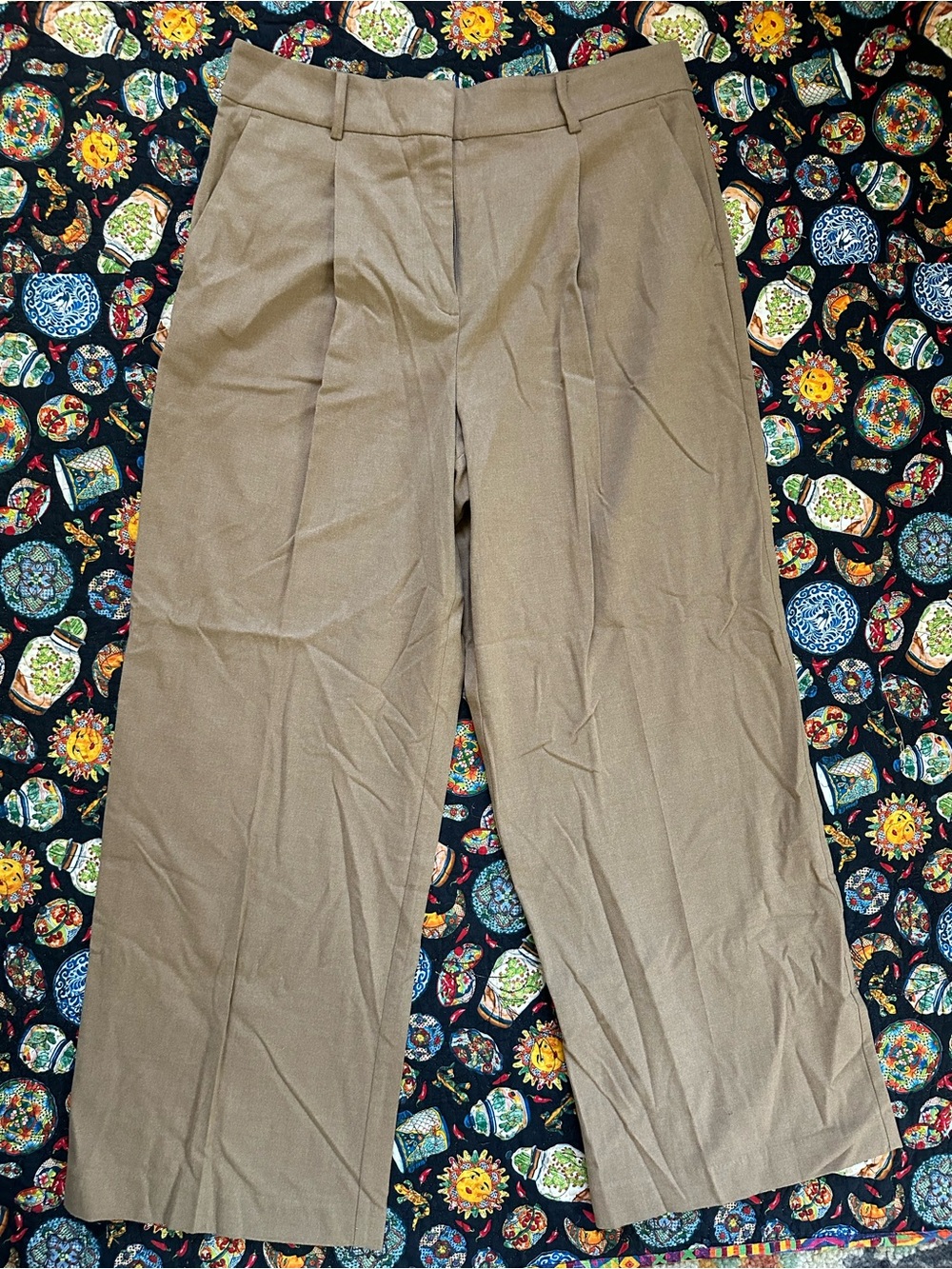 LOFT Wide-Leg Dress Pants in Taupe EUC